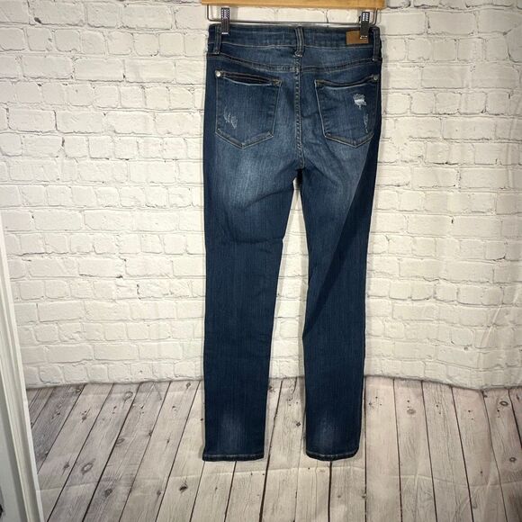 Judy Blue Jeans 27 Straight Fit Blue Stretch Medium Wash JB8277 Denim Trendy - Picture 9 of 13